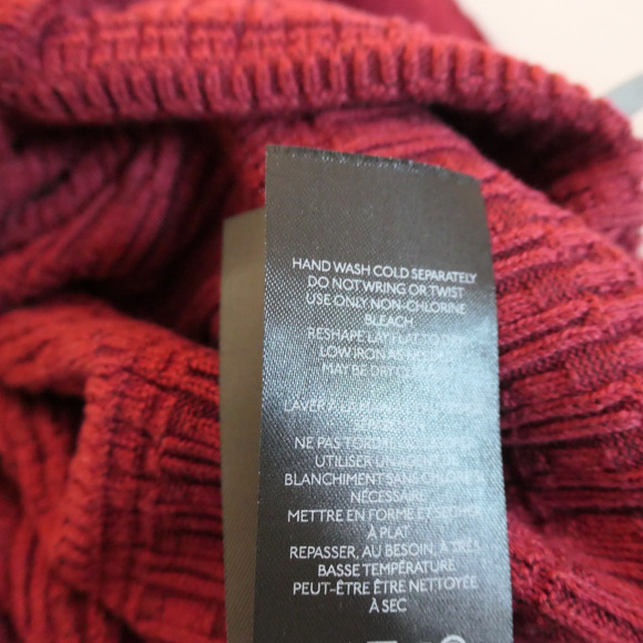 Anthropologie Midi Sweater Dress Womens XS Maroon Stretchy Mermaid Puff Sleeve - Picture 13 of 15